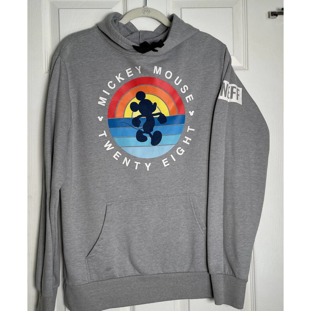 NEFF DISNEY Mickey Mouse Twenty Eight Sunset Hoodie Grey Authentic Mens M medium
